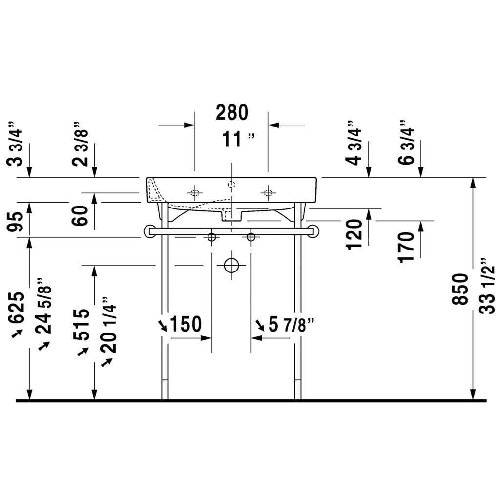 Duravit 231865 Happy D.2 Single Hole Furniture Washbasin 4