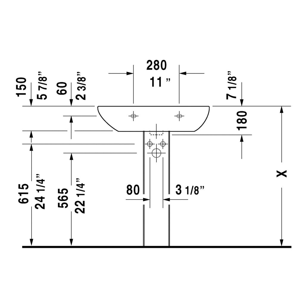 Duravit 231065 D-Code Single Hole Washbasin 3