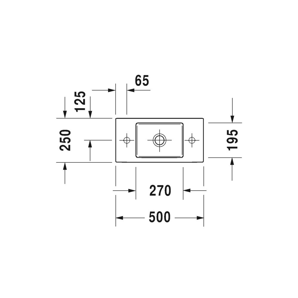 Duravit 072450 Vero Air Handrinse Furniture Basin Tap Hole Right White 2