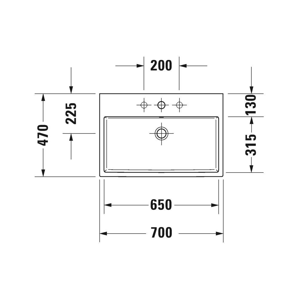 Duravit 235070 Vero Air Furniture Washbasin One Tap Hole White 2