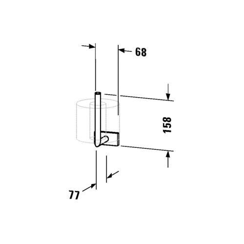 Duravit 009956 Karree Spare Paper Holder Chrome 2