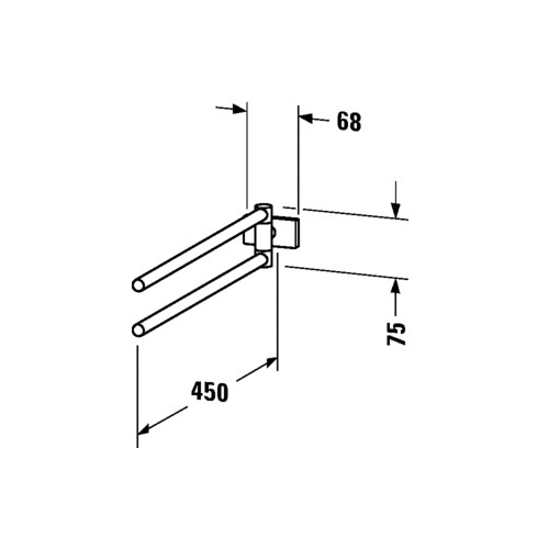 Duravit 009958 Karree Towel Rail Chrome 2