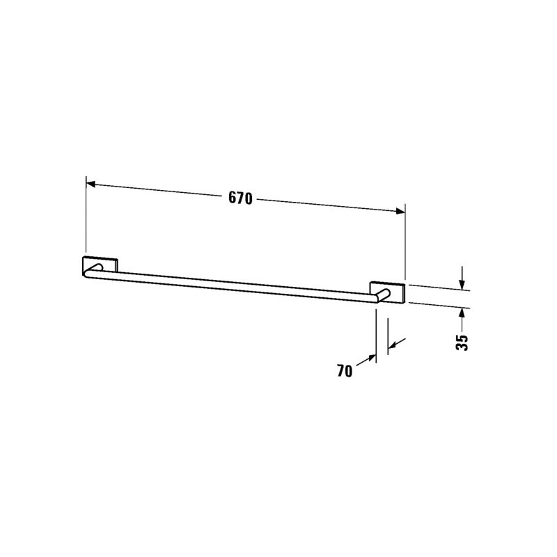 Duravit 009959 Karree Bath Towel Rail Chrome 2