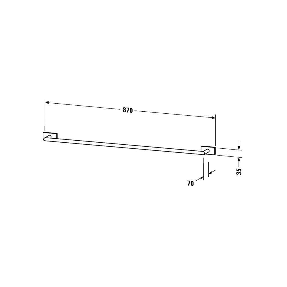 Duravit 009960 Karree Bath Towel Rail Chrome 2