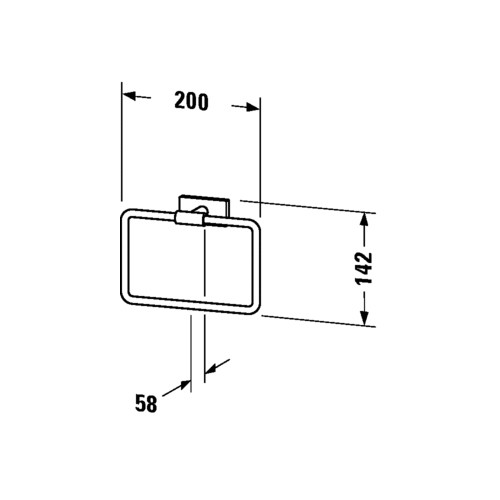 Duravit 009961 Karree Towel Ring Chrome 2