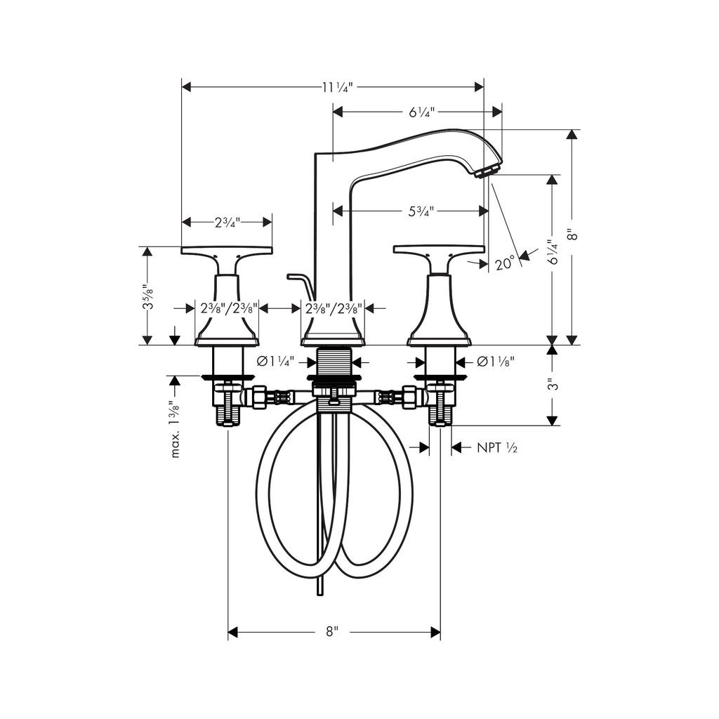 Hansgrohe 31307001 Metropol Classic Widespread Faucet 160 Chrome 2