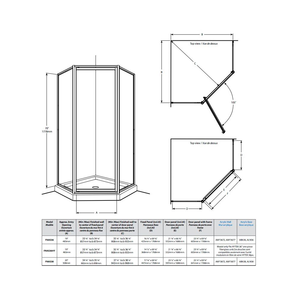 Fleurco FNAS36 Montreal Neo 36 Chrome Clear 2