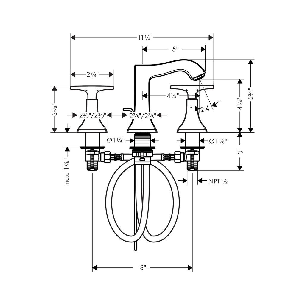 Hansgrohe 31306001 Metropol Classic Widespread Faucet 110 Chrome 2