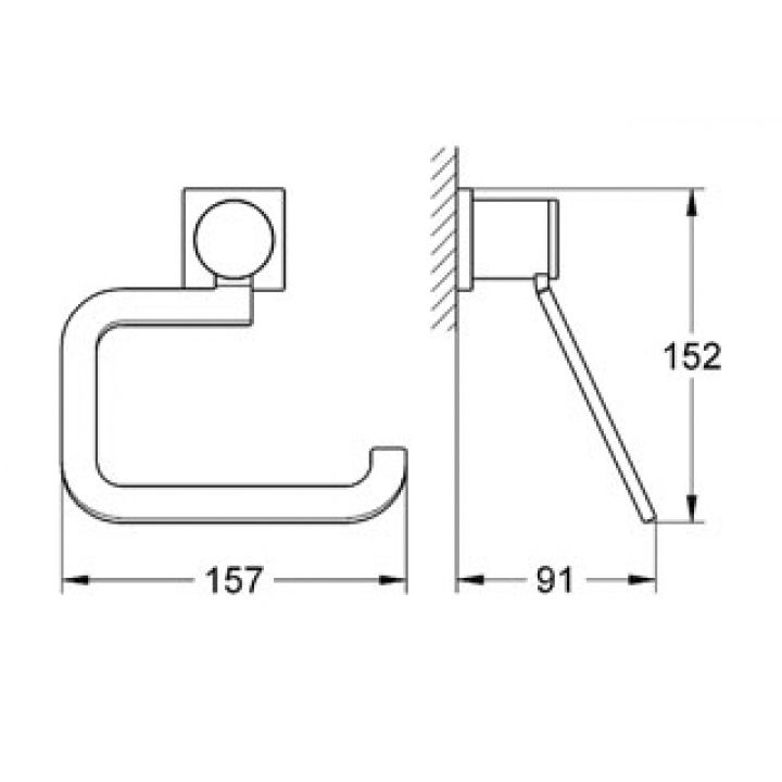 Grohe 40279000 Allure Paper Holder Chrome 2