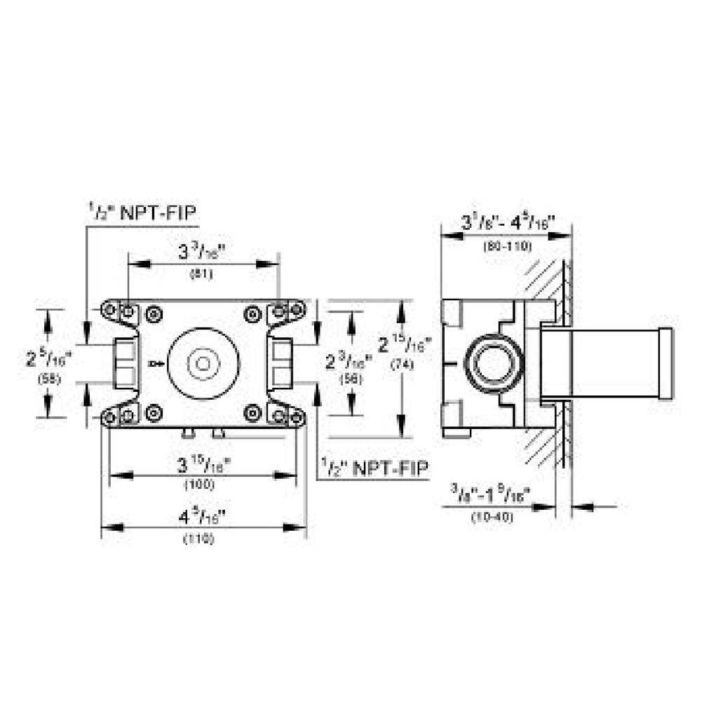 Grohe 35029000 Rapido C Rough-in For Single Volume Control 27623 2