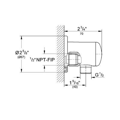 Grohe 28672000 Wall Union Chrome 2