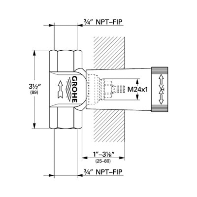 Grohe 29274000 Volume Control Rough In Valve 3/4&quot; 2