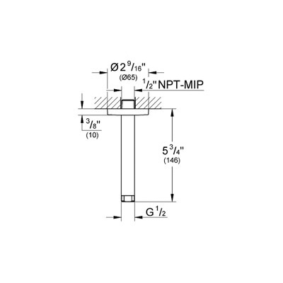 Grohe 27217EN0 6&quot; Ceiling Shower Arm Brushed Nickel 2