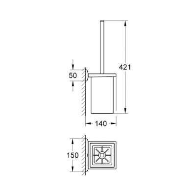 Grohe 40500000 Allure Brilliant Toilet Brush Set Chrome 2