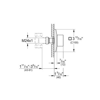 Grohe 19797000 Allure Brilliant Volume Control Trim Chrome 2