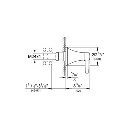 Grohe 19944000 Grandera Volume Control Trim Chrome 2