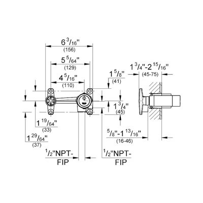 Grohe 32641000 2 Hole Wall Mount Vessel Rough In 2