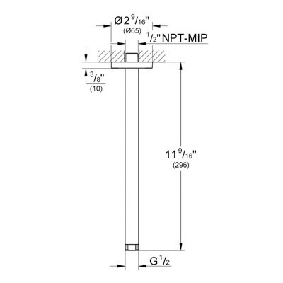 Grohe 28492000 Rainshower 12&quot; Ceiling Shower Arm Chrome 2