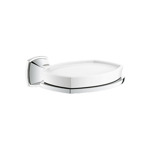 Grohe 40628000 Grandera Ceramic Soap Dish With Holder Chrome 1