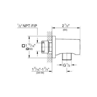 Grohe 26184000 Rainshower Wall Union NPT Chrome 2