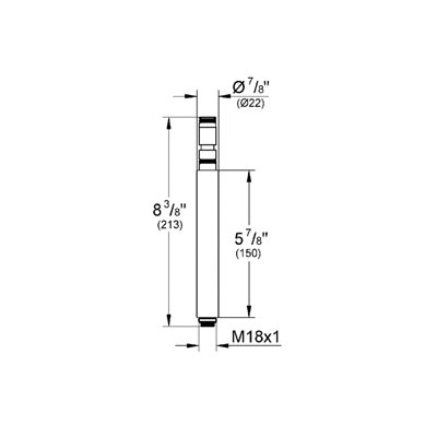 Grohe 27921000 Retro-Fit 6&quot; Bar Height Extension Chrome 2