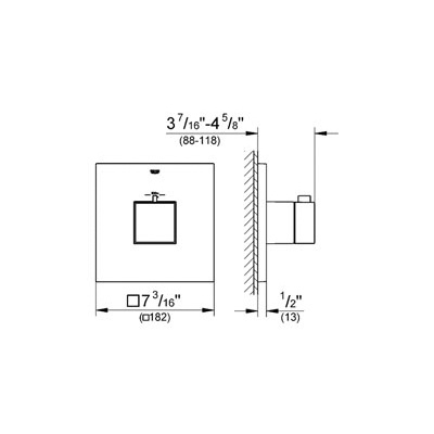 Grohe 19928000 Eurocube Custom Shower Thermostatic Trim Chrome 2