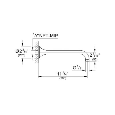 Grohe 27988EN0 Grandera Rainshower Arm Brushed Nickel 2