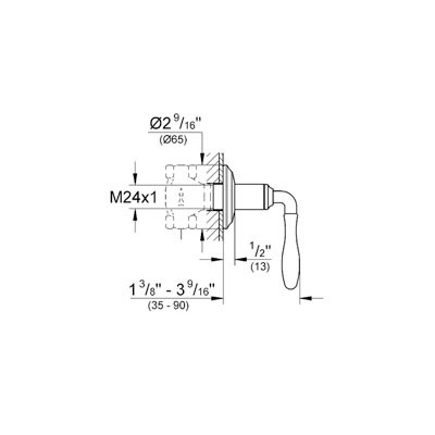 Grohe 19828EN0 Seabury Volume Control Trim Lever Handle Brushed Nickel 2