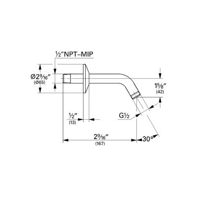 Grohe 27412000 Relexa Shower Arm With Flange Chrome 2