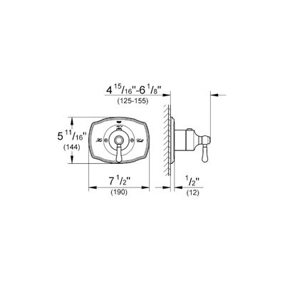 Grohe 19839EN0 Grohtherm 2000 Authentic Custom Shower Thermostatic Trim With Control Module Brushed Nickel 2