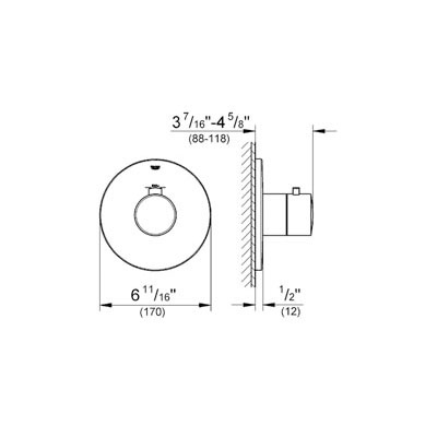 Grohe 19879EN0 Europlus Thermostatic Trim With Module Brushed Nickel 2