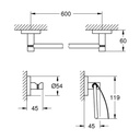 Grohe 40775EN1 Essentials Guest Bathroom Accessories Set 3-in-1 Brushed Nickel 2