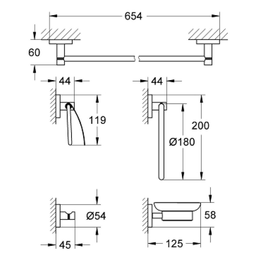 Grohe 40344001 Essentials Master Bathroom Accessories Set Chrome 2