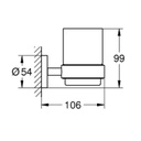 Grohe 40447EN1 Essentials Crystal Glass With Holder Brushed Nickel 2