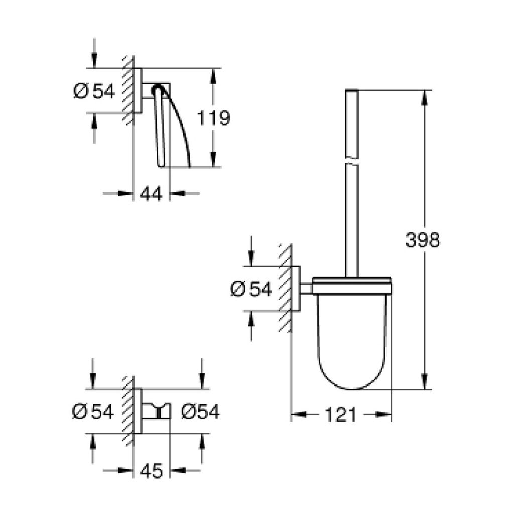 Grohe 40407001 Essentials City Restroom Accessories Set 3-in-1 Chrome 2