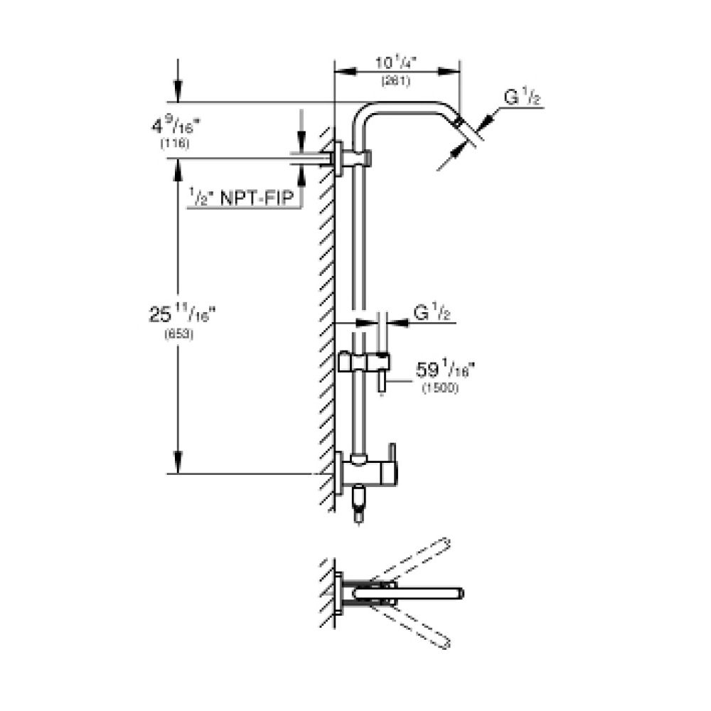 Grohe 26487000 Retrofit Shower System Chrome 2