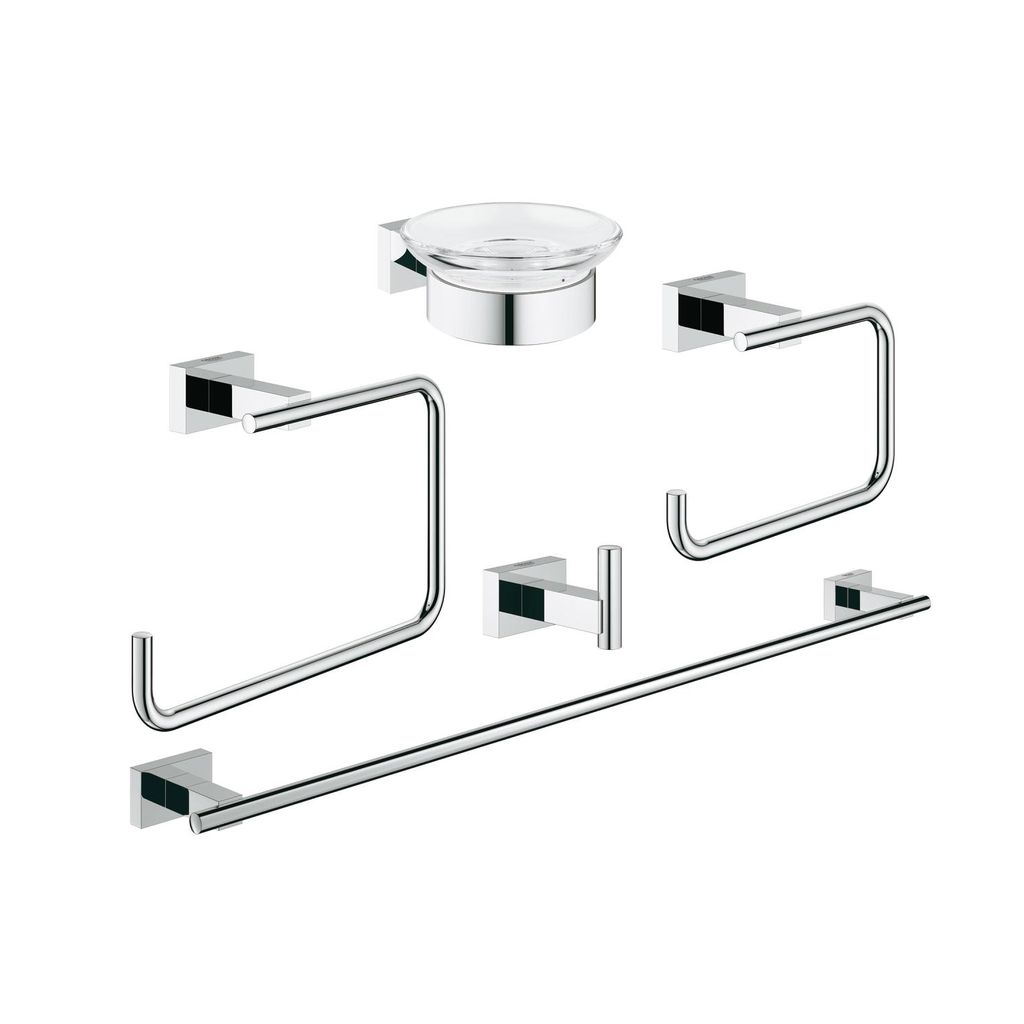 Grohe 40758001 Essentials Cube Master Bathroom Accessories Set 5-in-1 1