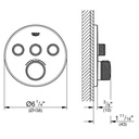 Grohe 29138000 Grohtherm SmartControl Triple Function Thermostatic Trim And Module 2