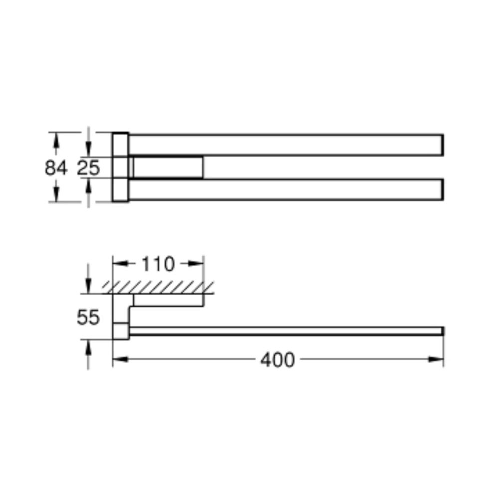 Grohe 40768000 Selection Cube Double Towel Bar Chrome 2