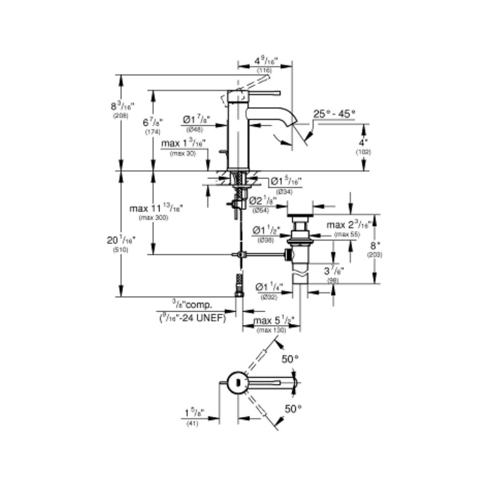 Grohe 23592ENA Essence Single Handle S Size Bathroom Faucet Brushed Nickel 2