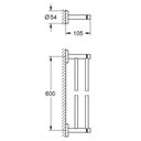 Grohe 40802001 Essentials Double Towel Rail Chrome 2