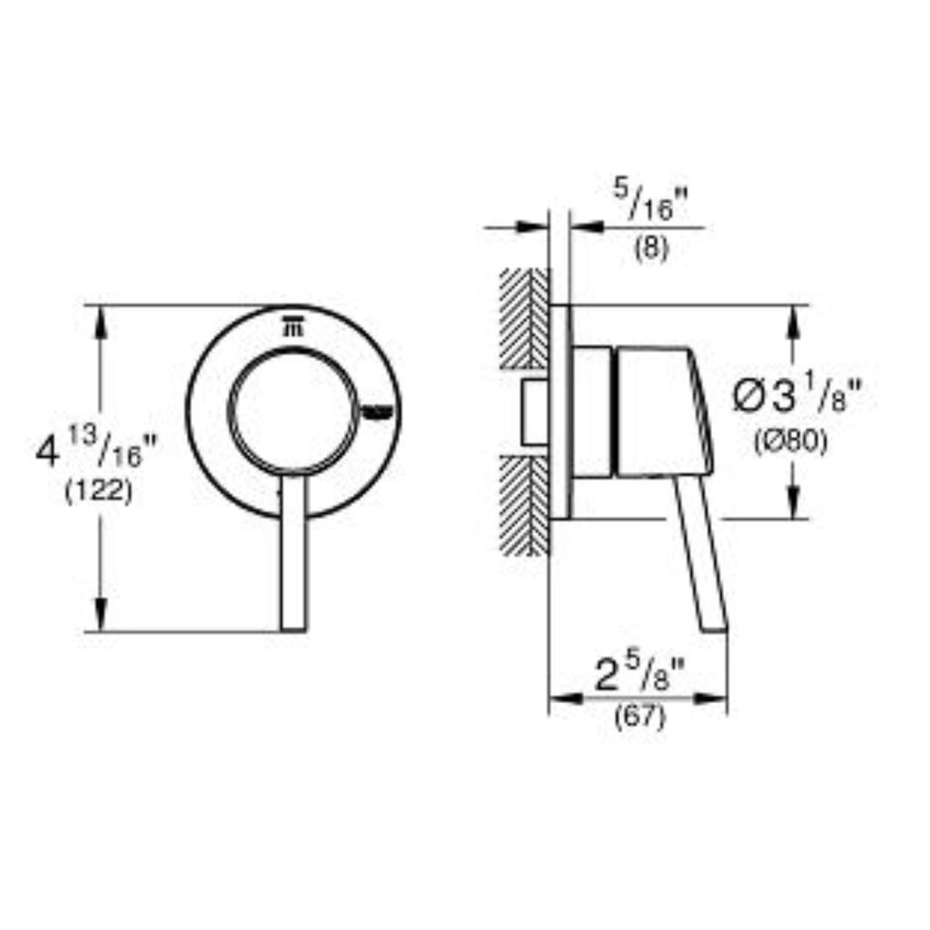 Grohe 29108001 Concetto 2 Way Diverter Trim Chrome 2