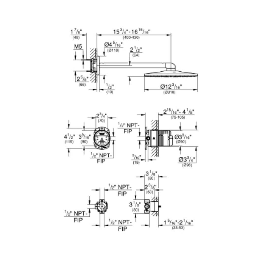 Grohe 26502000 Rainshower 310 SmartActive Shower Head Set 2 Sprays Chrome 2