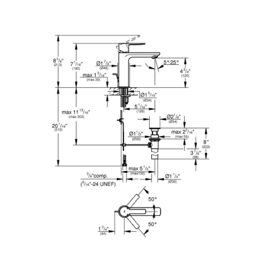 Grohe 23794ENA Lineare Single Handle Bathroom Faucet S Size Brushed Nickel 2