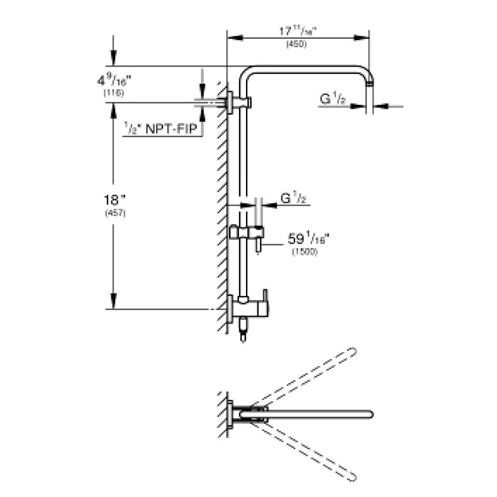 Grohe 26486000 Retrofit Shower System Chrome 2