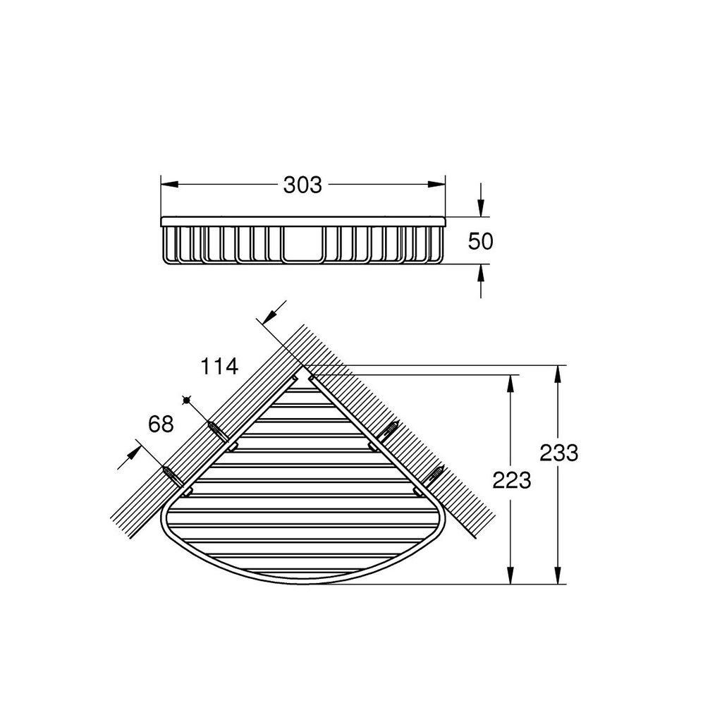 Grohe 40663001 BauCosmopolitan Large Corner Basket Chrome 2