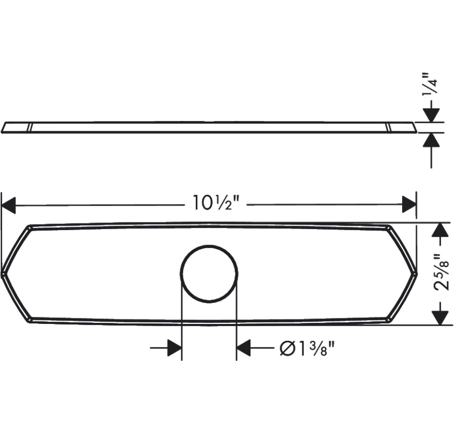 Hansgrohe 04856670 Base Plate For Single Hole Kitchen Faucets 10&quot;