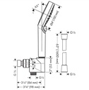 Hansgrohe 04949000 Handshower Set Vario-Jet 2.5 Gpm