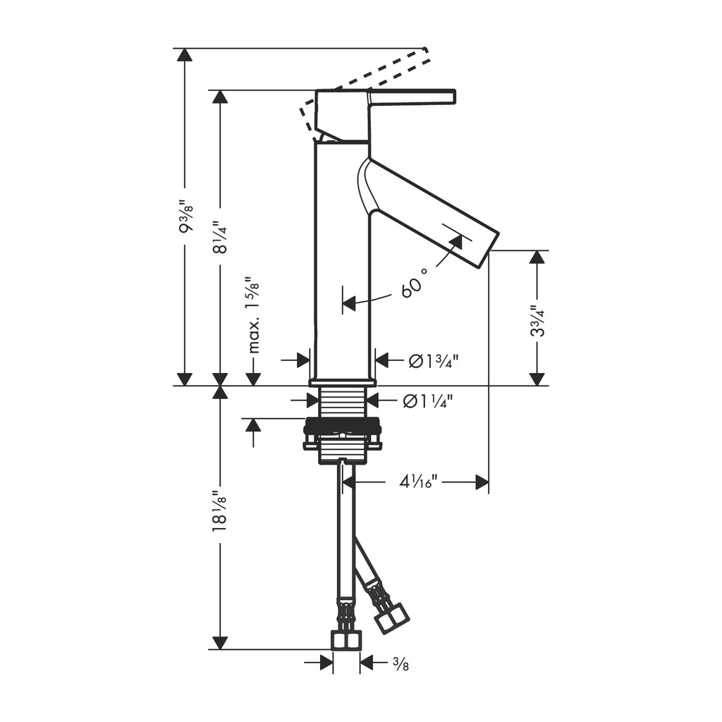 Hansgrohe 10003001 Single-Hole Faucet 100 0.5 Gpm