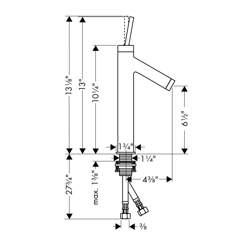 Hansgrohe 10123821 Axor Starck Single Hole Minihigh